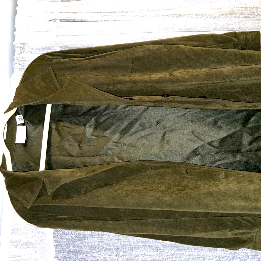 Worthington Olive Green Suede Shirt Jacket